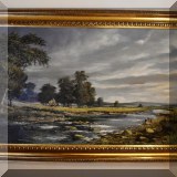 A04. Landscape oil painting on canvas signed Don Vaughan. 26”h x 46”w 